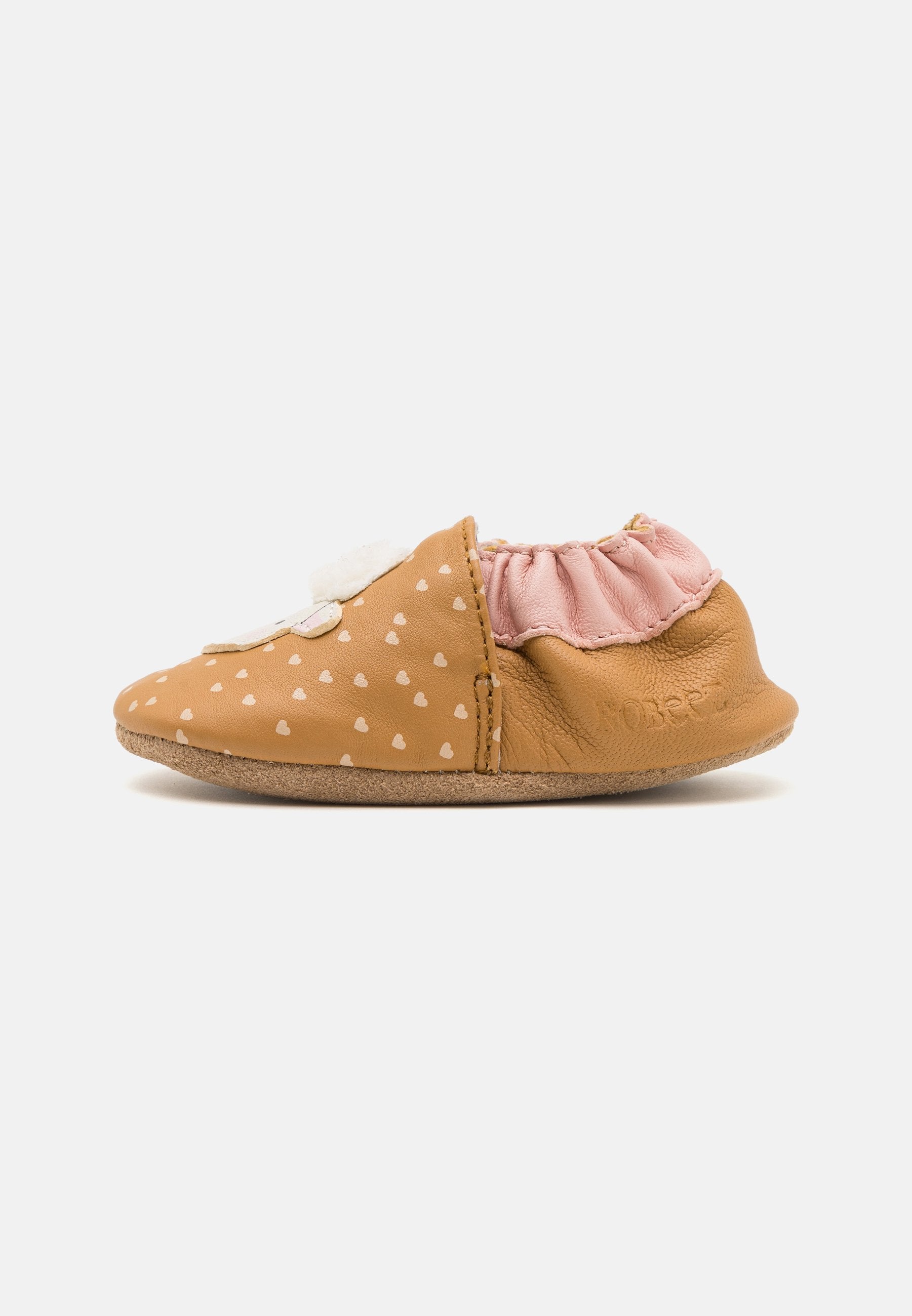 Robeez Baby Girl Soft Sole Leather Slippers Gift Set - Camel Light Brown