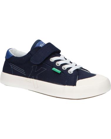 Kickers Kickgoldi Kids' Canvas Navy Sneakers with Easy Hook-and-Loop Closure