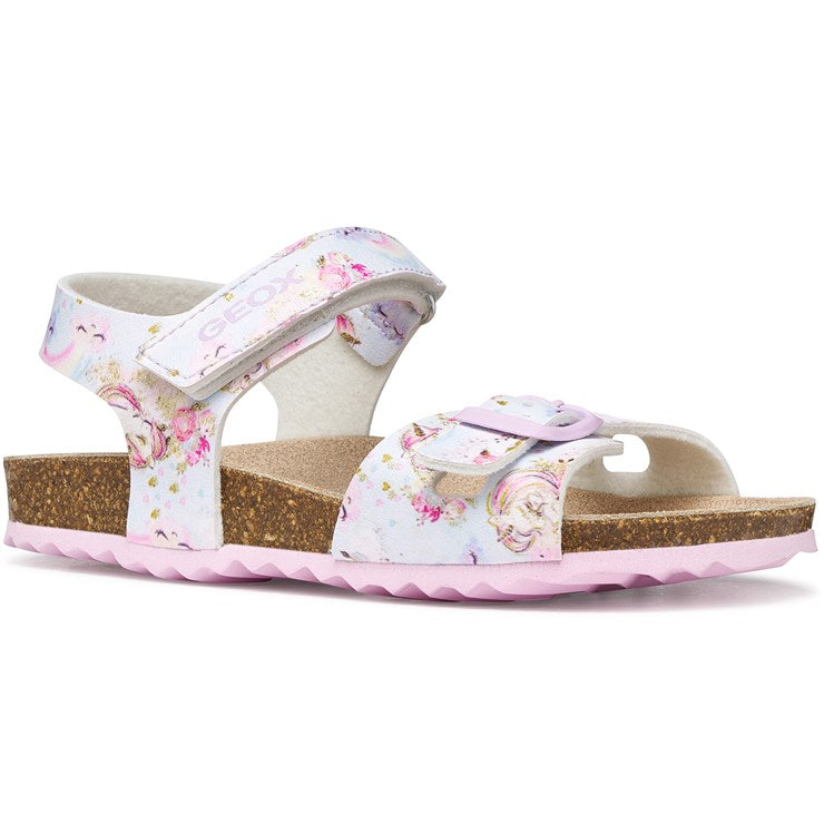 Geox Girl’s Sandals Crystal Pink– Breathable Summer Footwear J028MC