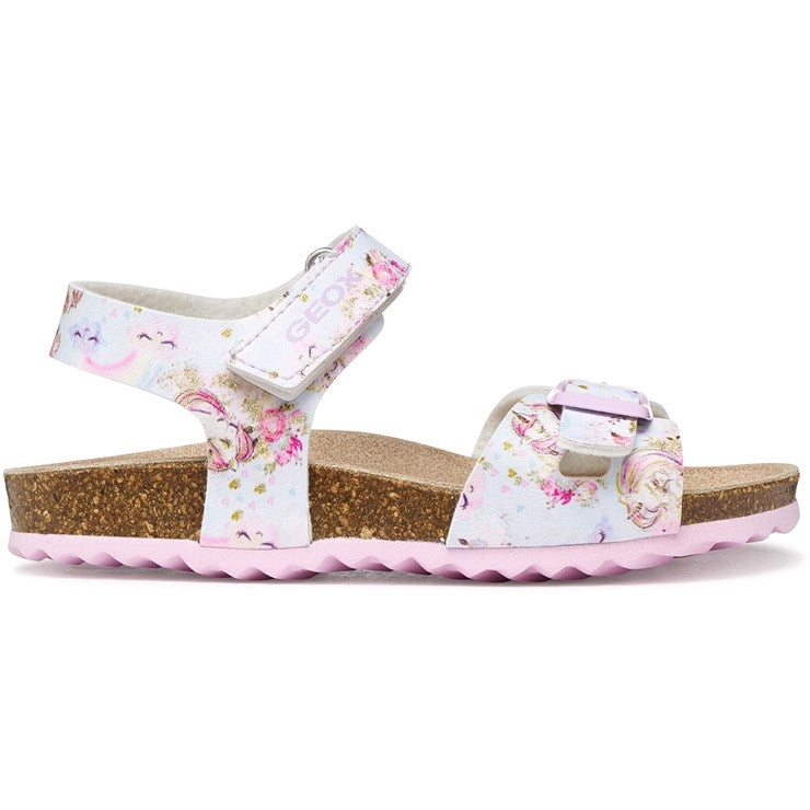 Geox Girl’s Sandals Crystal Pink– Breathable Summer Footwear J028MC