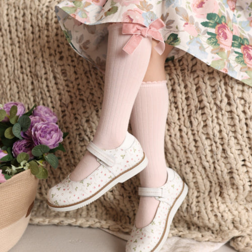 NENA BEBE Ribbed Knee-High Socks for Girls 6008