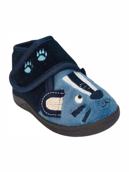 Cats Baby Slippers for Boys 19-27 B0011950 Blue