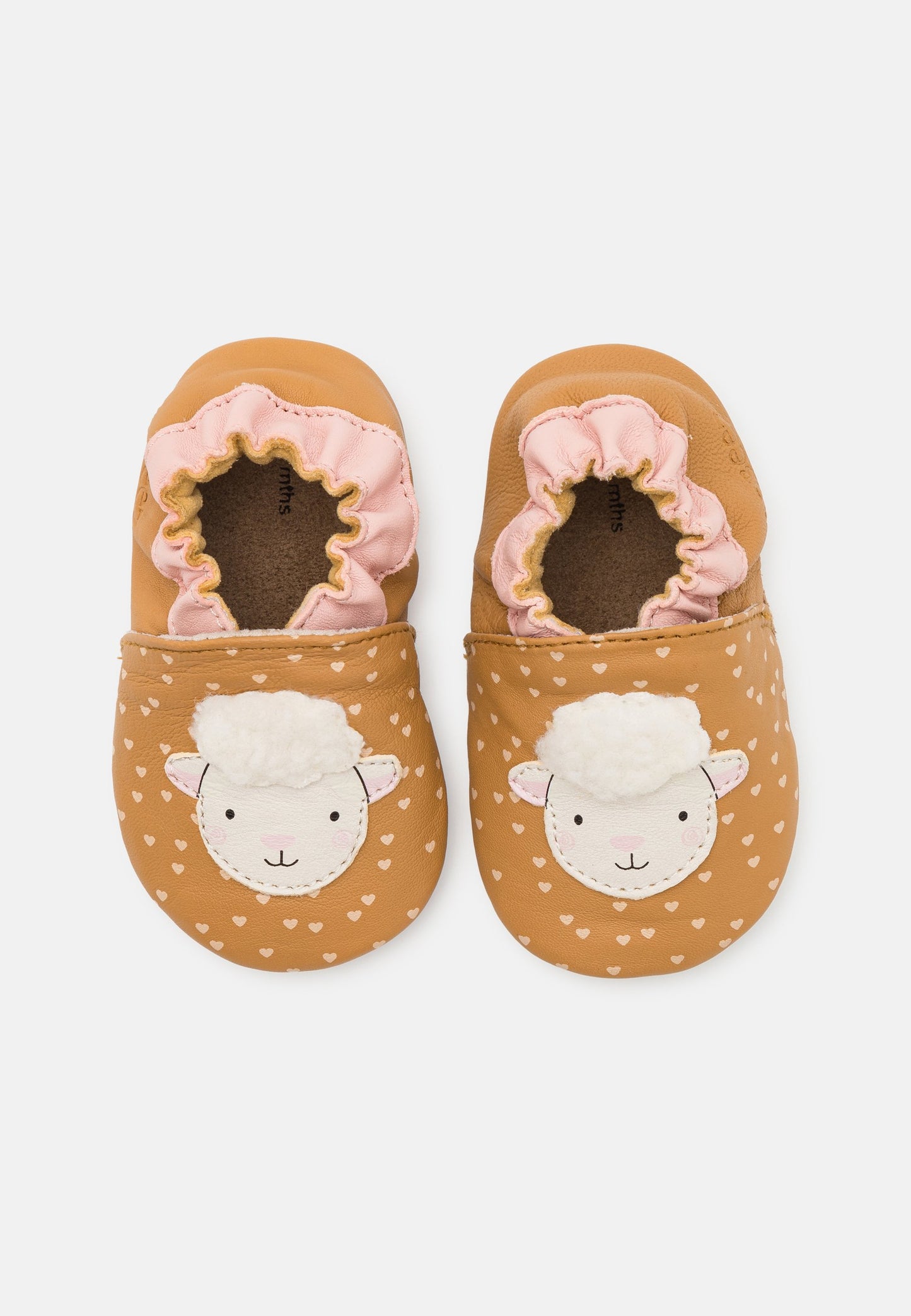 Robeez Baby Girl Soft Sole Leather Slippers Gift Set - Camel Light Brown