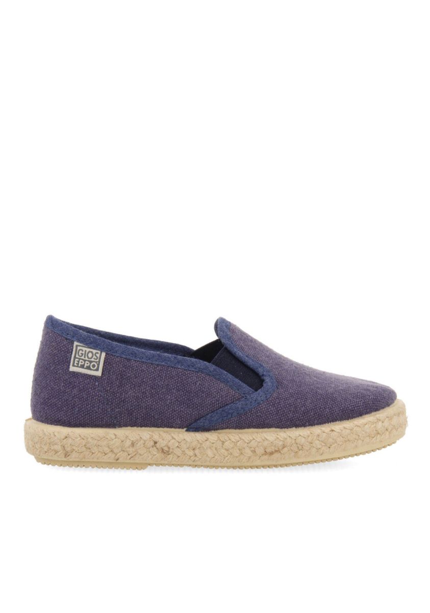 Comfortable Navy Blue Espadrille Slip-Ons for Babies with Side Elastics