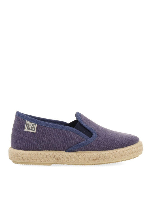 Comfortable Navy Blue Espadrille Slip-Ons for Babies with Side Elastics
