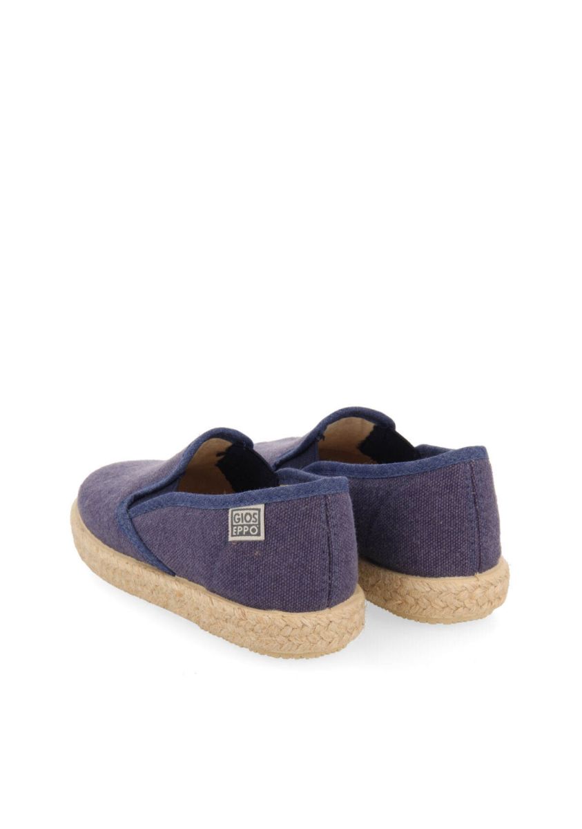 Comfortable Navy Blue Espadrille Slip-Ons for Babies with Side Elastics