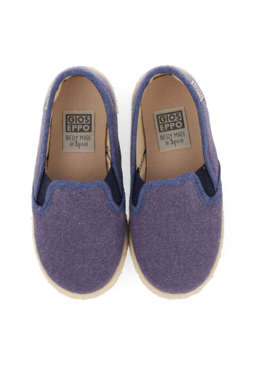 Comfortable Navy Blue Espadrille Slip-Ons for Babies with Side Elastics