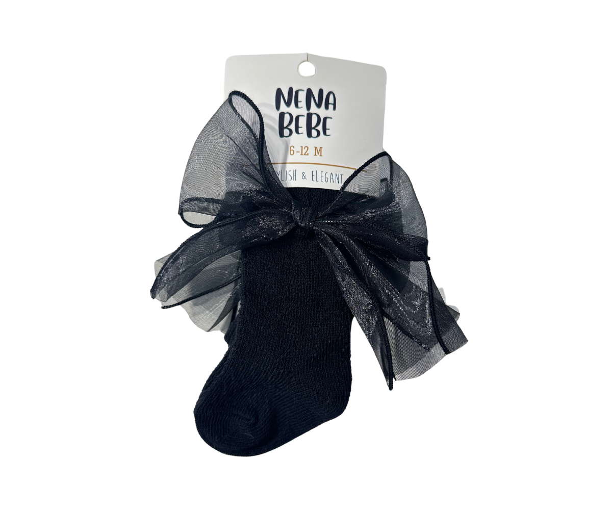 Nena Bebe Girls' Tights with Bow Black