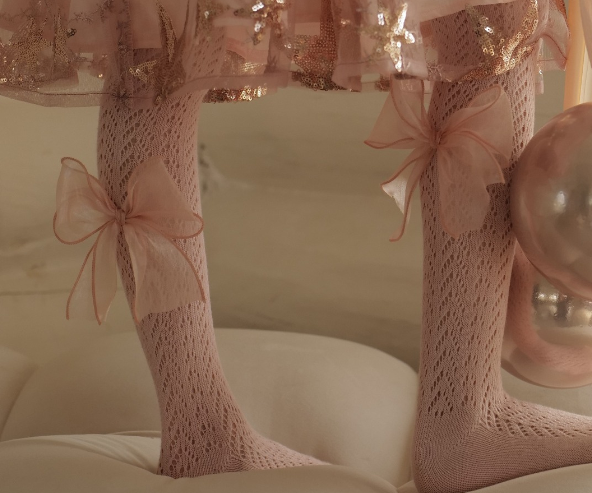 Nena Bebe Girls' Tights with Bow Black