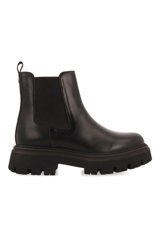 Gioseppo Hetland Kids' Black Leather Chelsea Boots with Track Soles