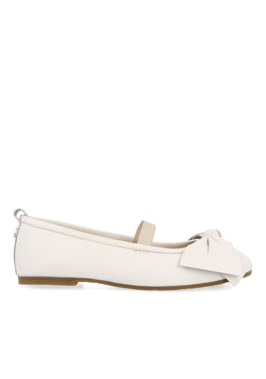 Off-White Leather Ballet Flats with Bow for Girls and Boys by Gioseppo