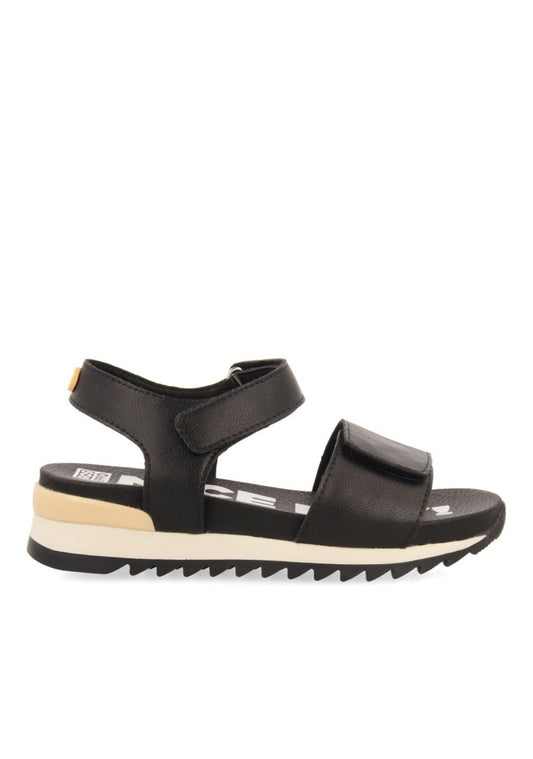 Black Sports Sandals with Yellow Detail for Girls and Boys, Memory Foam Insole