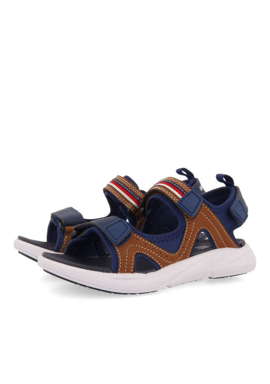 Kids' Adjustable Brown Sport Sandals with Colorful Accents and EVA Sole