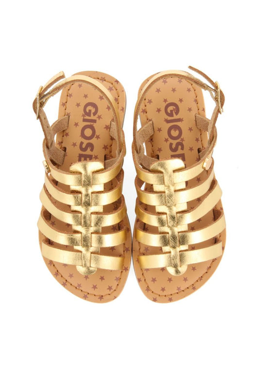 Gioseppo Leni Golden Leather Roman-Style Sandals for Kids - Ultimate Comfort