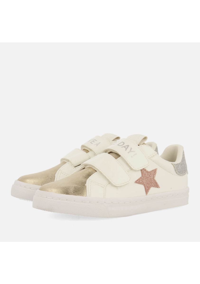 Gioseppo Orkeny White Sequin Tennis Shoes with Memory Effect Insole