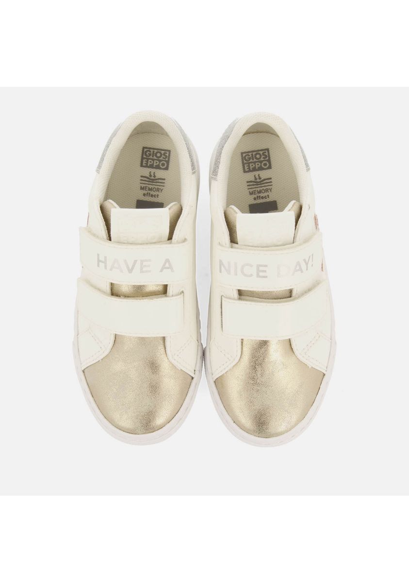 Gioseppo Orkeny White Sequin Tennis Shoes with Memory Effect Insole