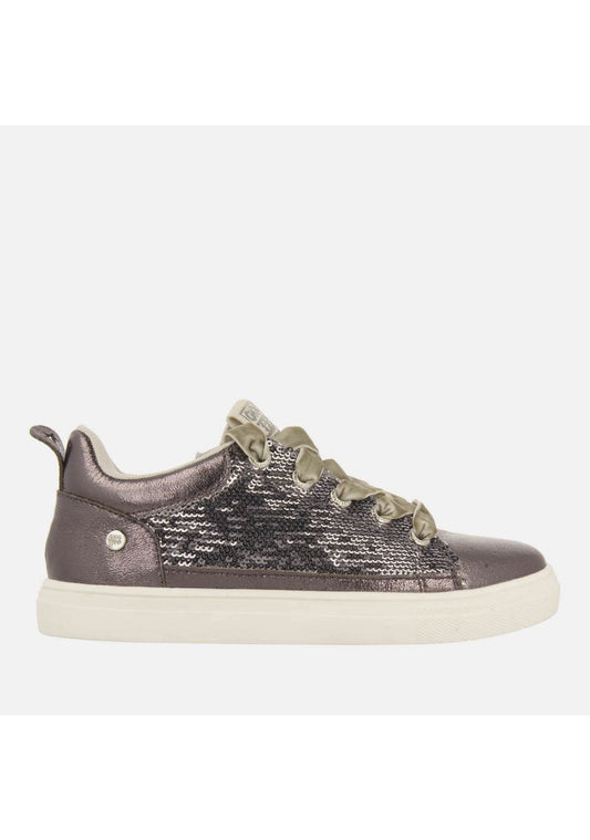 Gioseppo Kids' Sparkle Sequin Velvet Lace Sneakers with Memory Foam Comfort