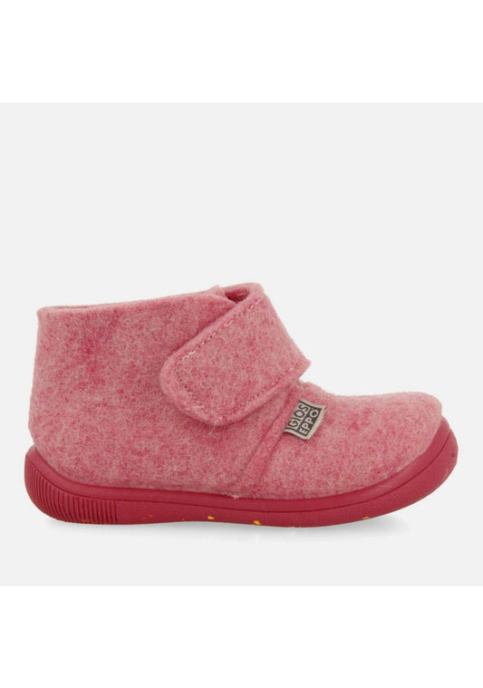 Gioseppo Scipio Pink High-Top House Slippers for Kids with Adjustable Closure