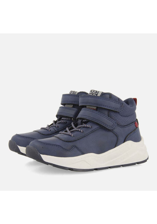 LORINCI Breathable High-Top Navy Blue Kids' Sneakers with Adjustable Fasteners