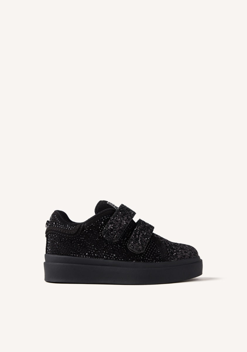 Sparkling Black Rhinestone Sneakers for Girls Stylish Daggett