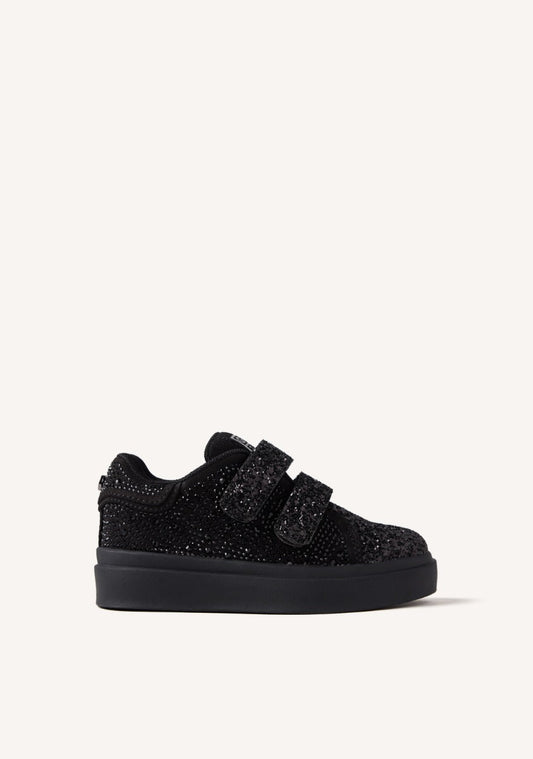Sparkling Black Rhinestone Sneakers for Girls Stylish Daggett