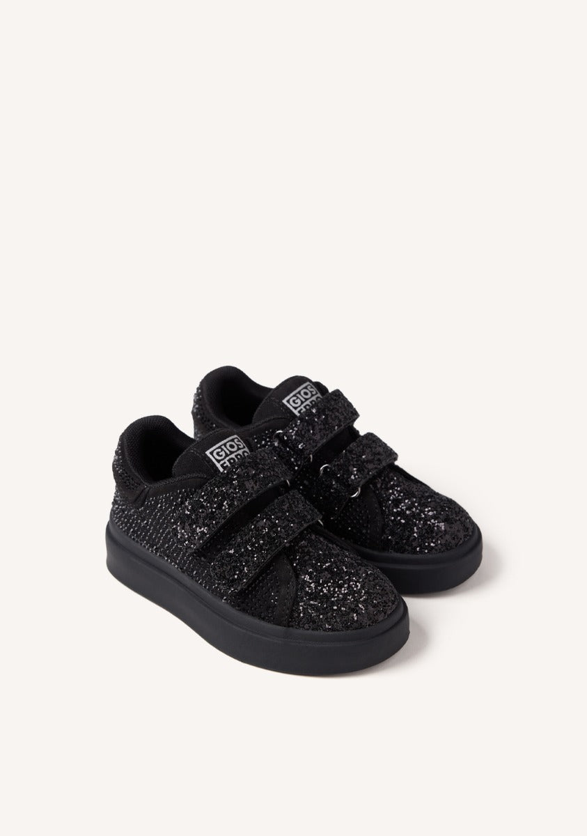 Sparkling Black Rhinestone Sneakers for Girls Stylish Daggett