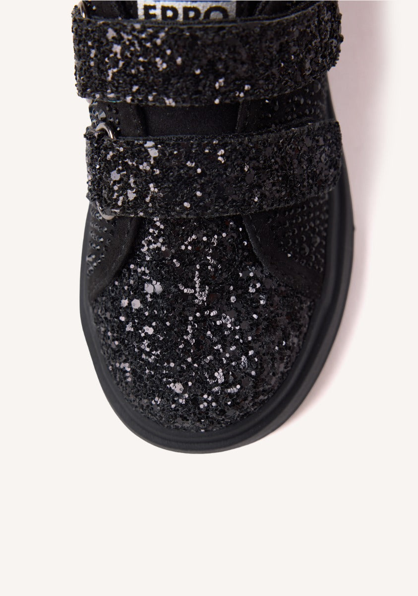Sparkling Black Rhinestone Sneakers for Girls Stylish Daggett