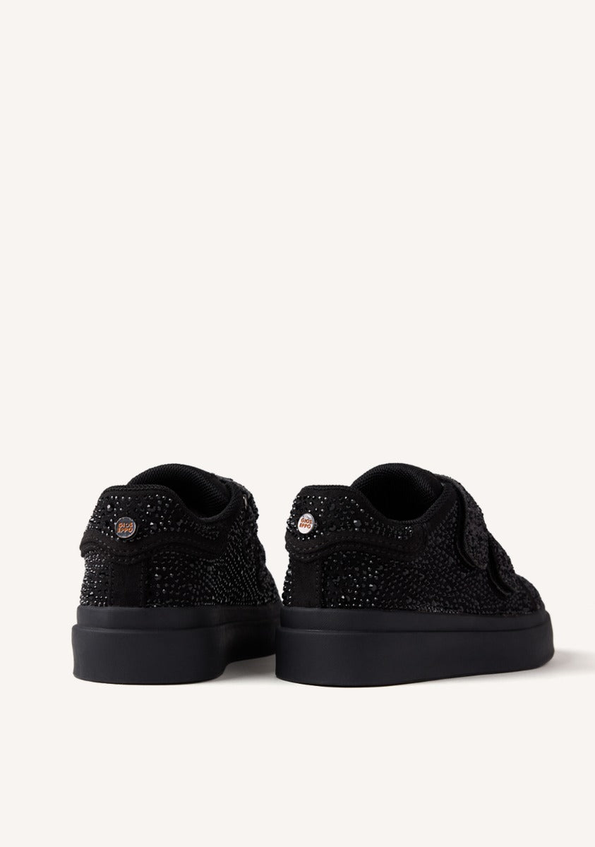 Sparkling Black Rhinestone Sneakers for Girls Stylish Daggett