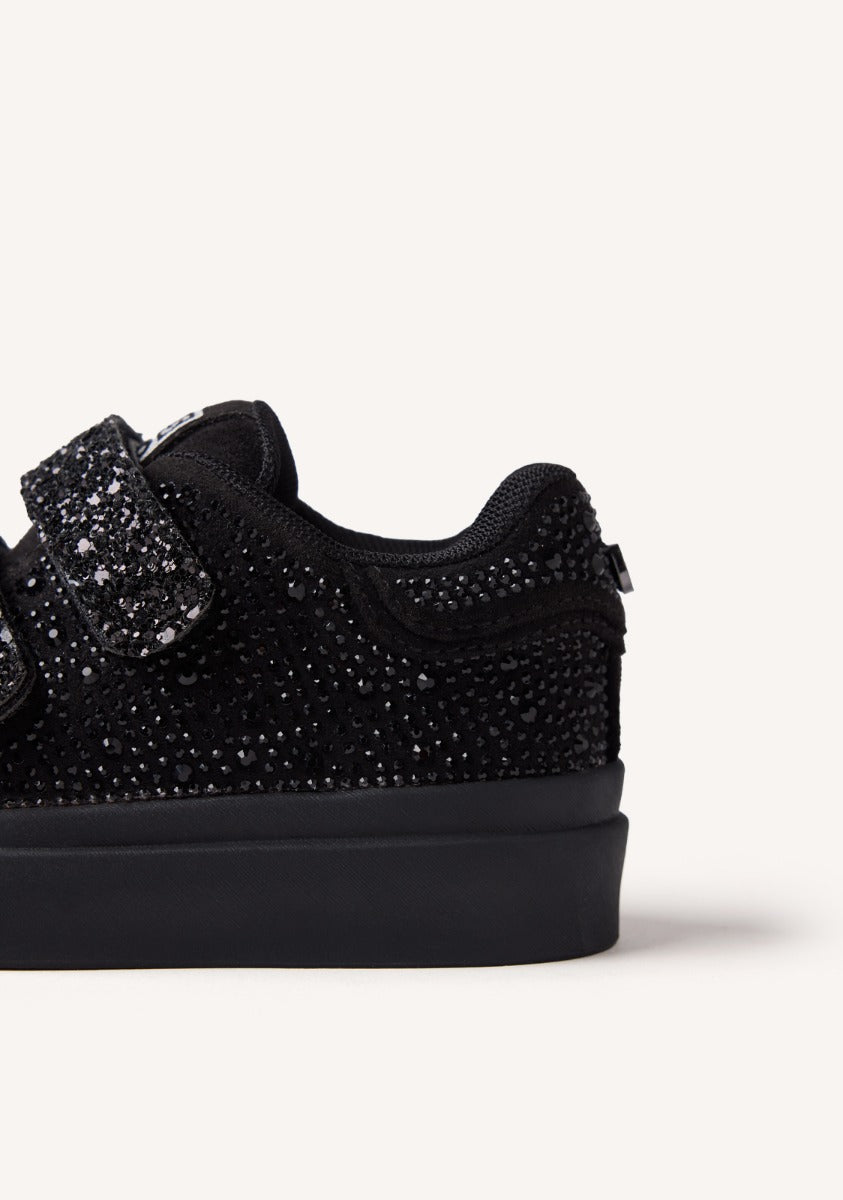 Sparkling Black Rhinestone Sneakers for Girls Stylish Daggett