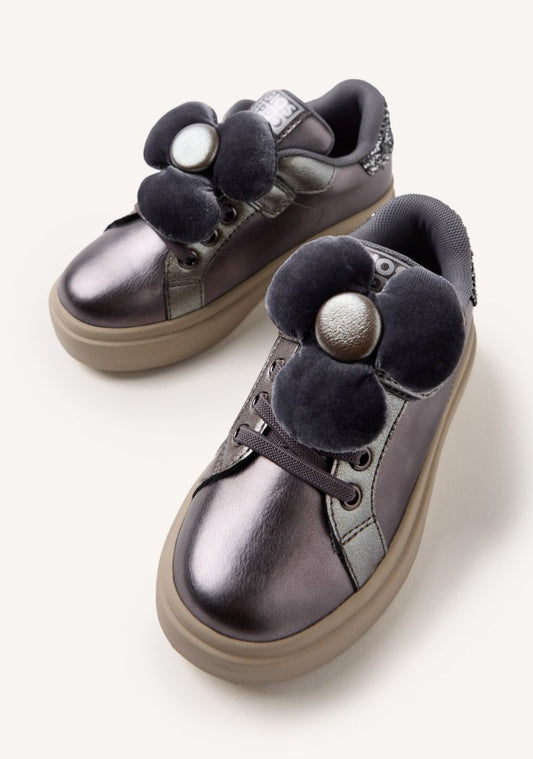 Gioseppo Almontflower Kids Metallic Glitter Sneakers with Removable Flower