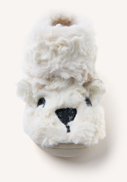 Gioseppo Kids' Cozy Off-White Fur House Slippers - Plush, Non-Slip, Adjustable