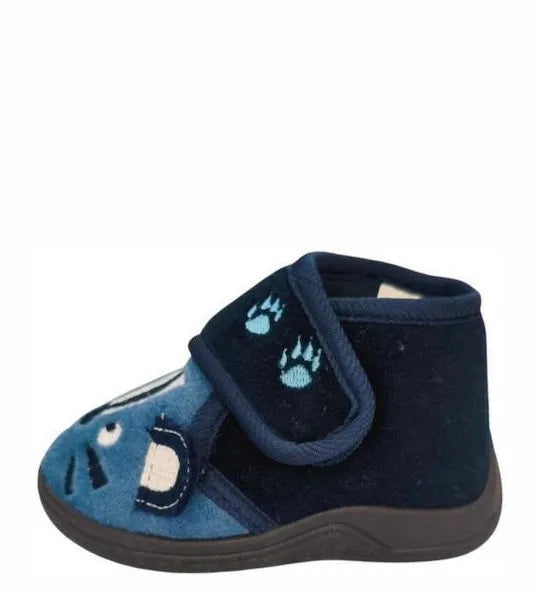 Cats Baby Slippers for Boys 19-27 B0011950 Blue
