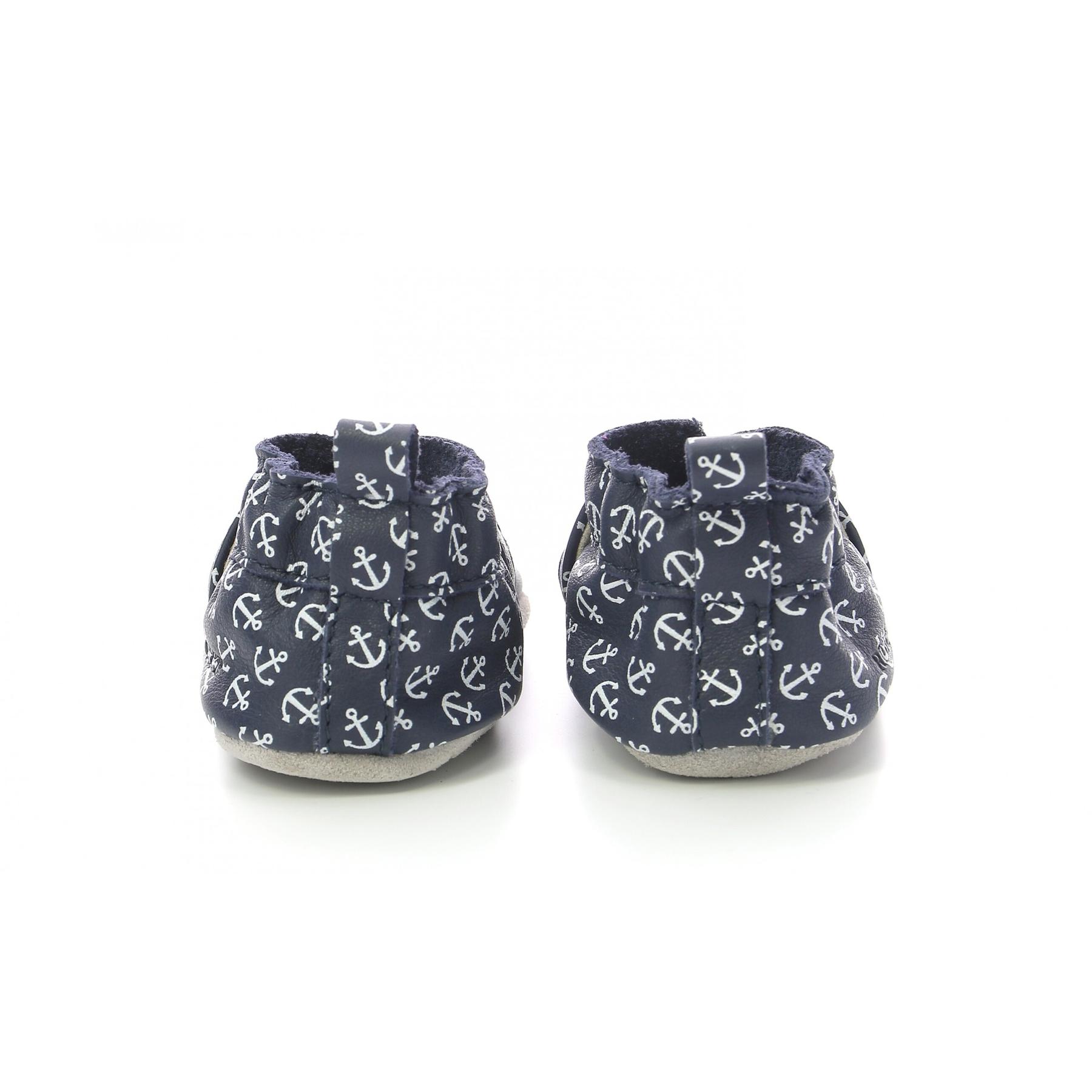Robeez Sandiz Baby Boy Soft Leather Marine Anchor Shoes – Toddler First Walkers