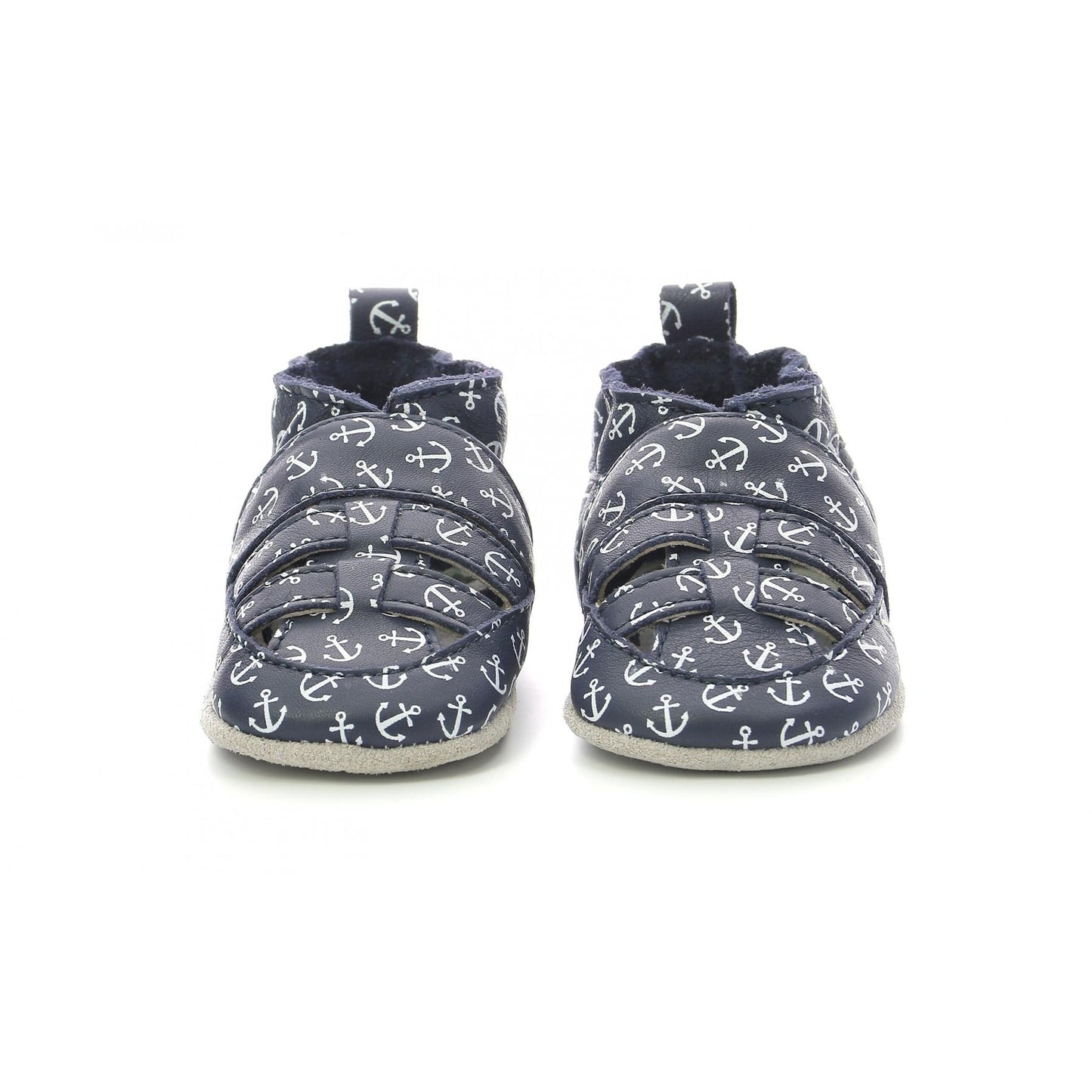 Robeez Sandiz Baby Boy Soft Leather Marine Anchor Shoes – Toddler First Walkers