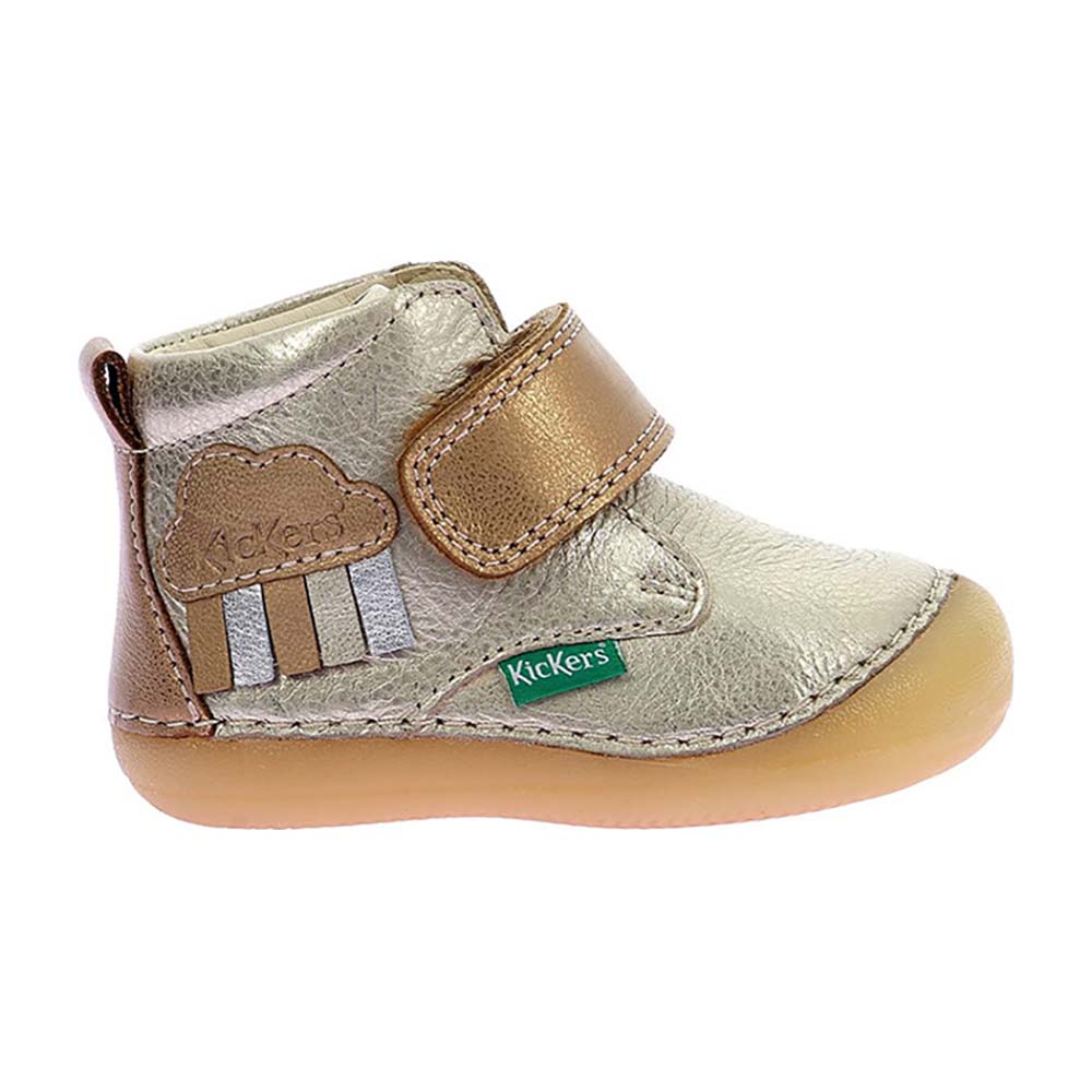 Kickers Sabio Beige Leather girls  first steps Boots  961547 -10-113