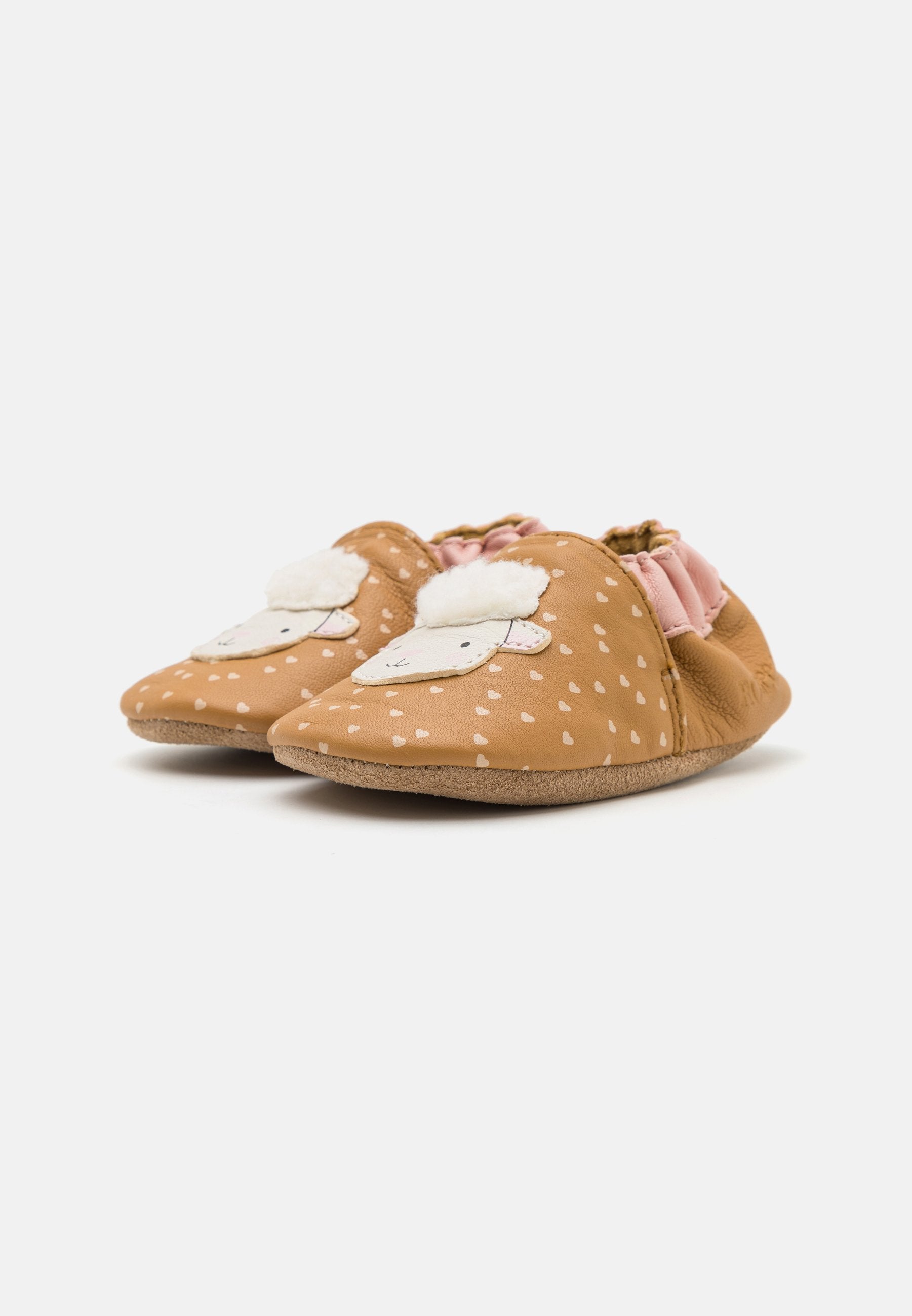 Robeez Baby Girl Soft Sole Leather Slippers Gift Set - Camel Light Brown
