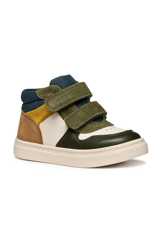 Geox Nashik Kids' Beige Closed Shoes - Nappa Suede Textile, Velcro Fastening