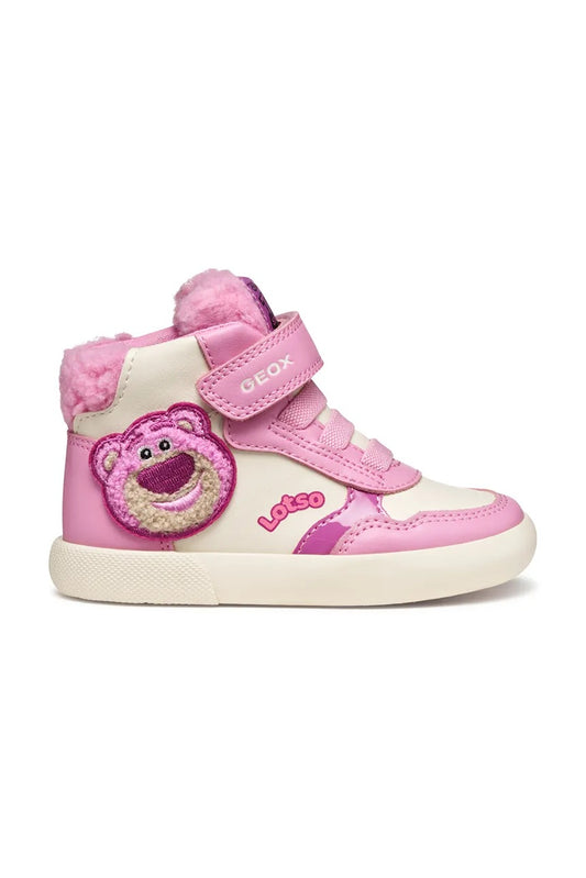 Geox GISLI Kids' Pink Breathable Waterproof Sneakers with Easy Hook-and-Loop Closure