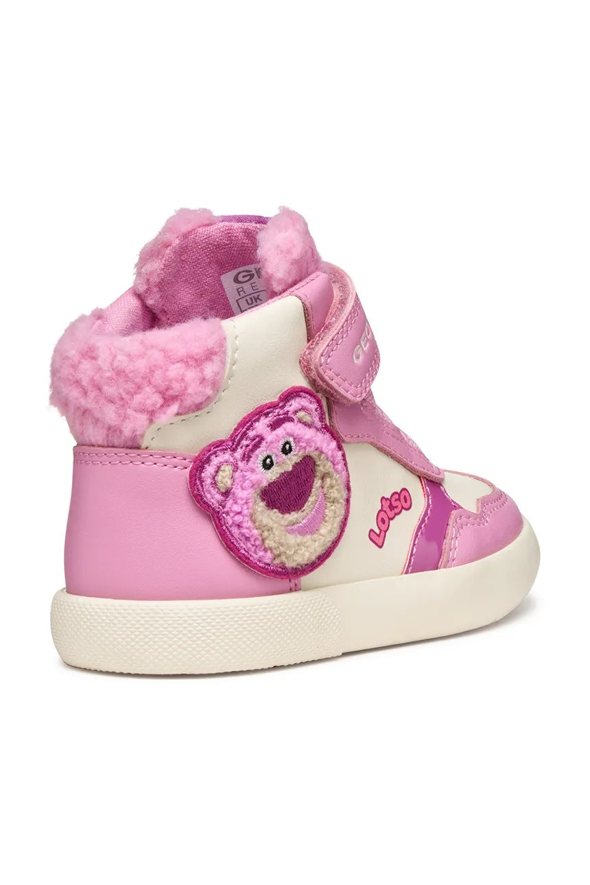 Geox GISLI Kids' Pink Breathable Waterproof Sneakers with Easy Hook-and-Loop Closure