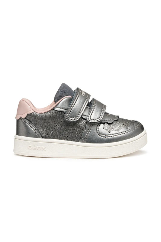 Geox ECLYPER Kids' Grey Breathable Sneakers - Easy Velcro Closure