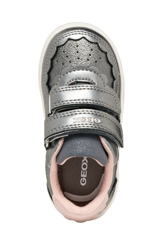 Geox ECLYPER Kids' Grey Breathable Sneakers - Easy Velcro Closure