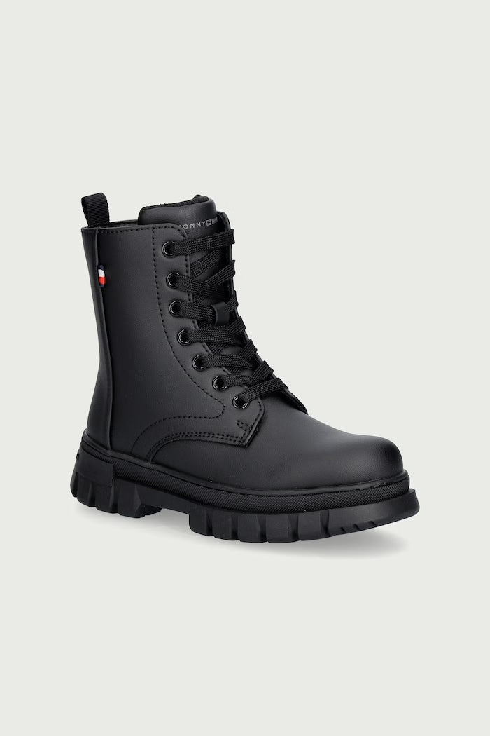 Tommy Hilfiger Girls' Combat Boots Black T3X5-35294