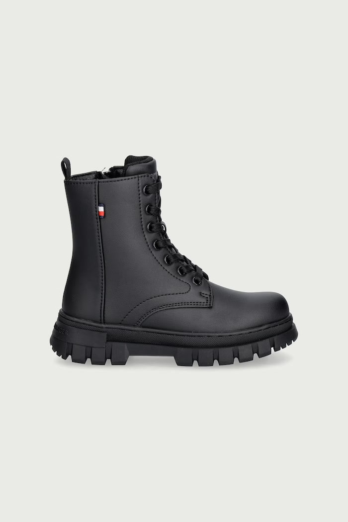 Tommy Hilfiger Girls' Combat Boots Black T3X5-35294