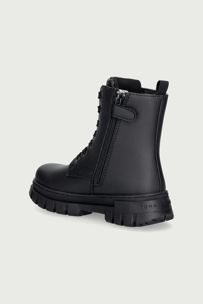 Tommy Hilfiger Girls' Combat Boots Black T3X5-35294
