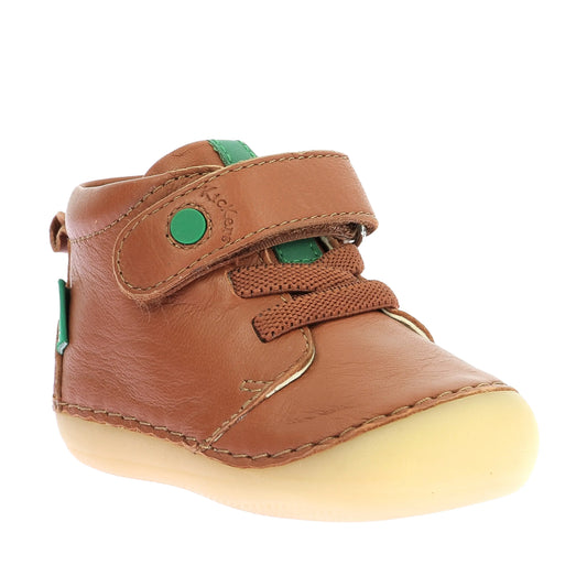KICKERS Sonizikro Camel Bottillons for Girls Comfortable Velcro Slip-On