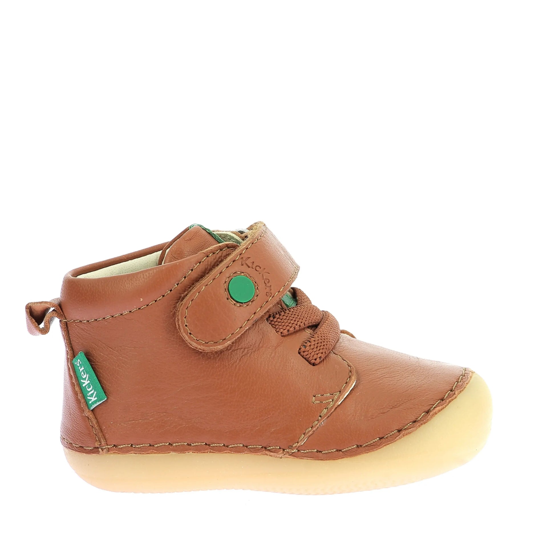 KICKERS Sonizikro Camel Bottillons for Girls Comfortable Velcro Slip-On