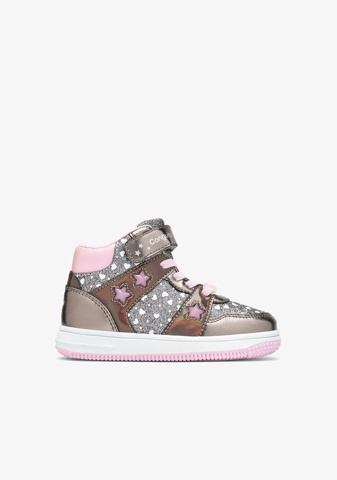 Conguitos Pewter Girls' High Cut Light-Up Sneakers