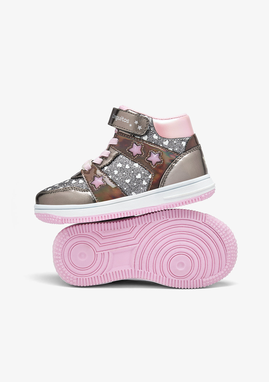 Conguitos Pewter Girls' High Cut Light-Up Sneakers