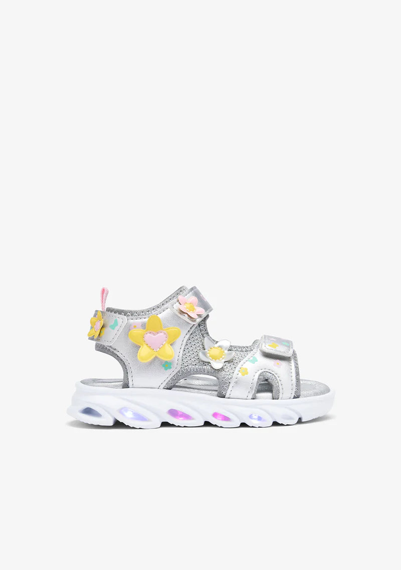 Conguitos Silver Light-Up Sandals for Girls Silver COSH 260017