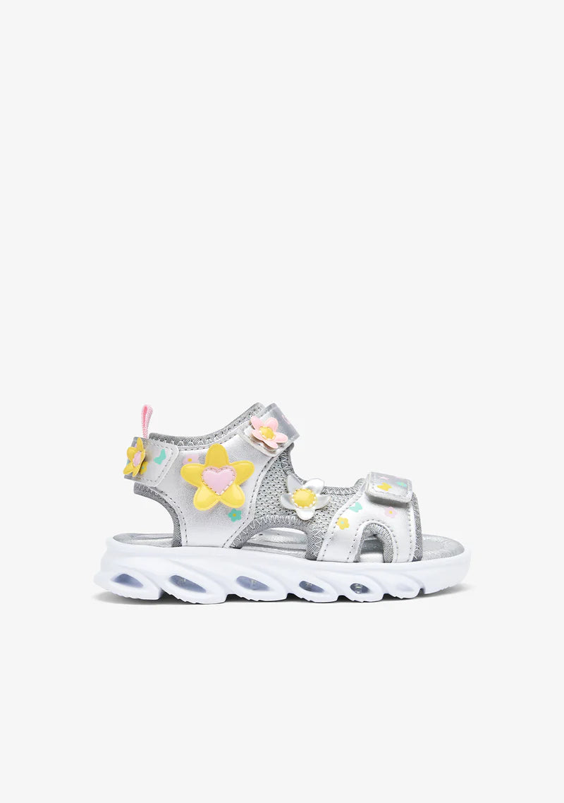 Conguitos Silver Light-Up Sandals for Girls Silver COSH 260017